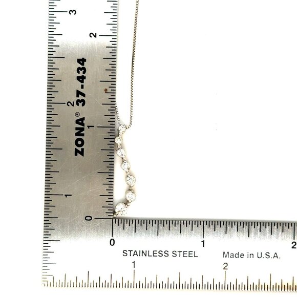 14K White Journey Diamond Journey Necklace - Picture 8 of 9